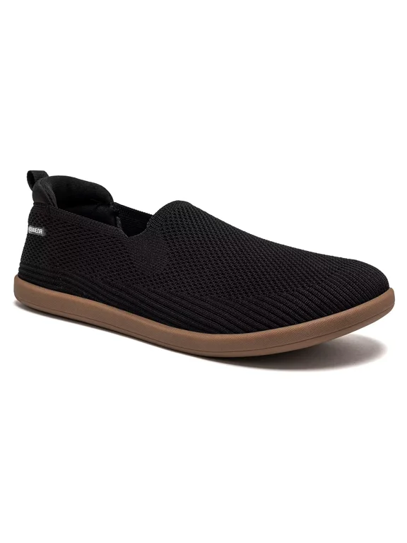 HOBIBERA Women Wide Toe Box Zero‑Drop Barefoot Slip‑on Walking Shoes, Lightweight Embroidered Orthopedic Sneakers for Nurse Work