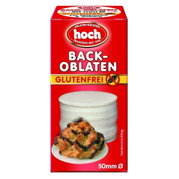 HOCH Back Oblaten round wafers for baking GLUTEN FREE 50mm /1 box
