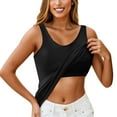 thumbnail image 1 of HOCIRET Tank Tops with Built in Bra for Women Adjustable Spaghetti Strap Cami Sleeveless Summer Tops Black M, 1 of 4