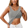 thumbnail image 1 of HOCIRET Tank Tops with Built in Bra for Women Adjustable Spaghetti Strap Cami Sleeveless Summer Tops Light Gray M, 1 of 4