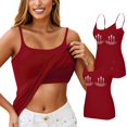thumbnail image 1 of HOCIRET Tank Tops with Built in Bra for Women Adjustable Spaghetti Strap Cami Sleeveless Summer Tops Wine 4XL, 1 of 5