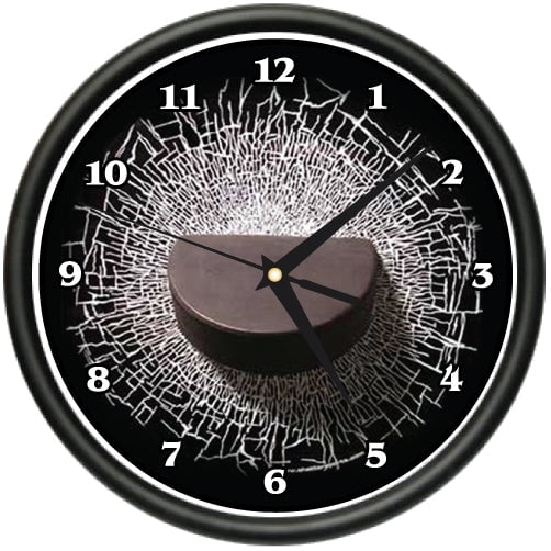 HOCKEY PUCK Wall Clock sports fan goalie gift