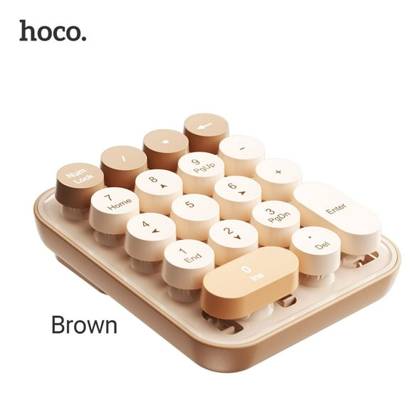 HOCO 18-Key Number Pad Slim Ultra-Portable Lightweight 168g Keyboard for Laptop/Desktop, Compatible with All Windows Systems (AA Battery Included)