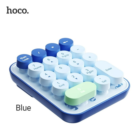 HOCO 18-Key Number Pad Slim Ultra-Portable Lightweight 168g Keyboard for Laptop/Desktop, Compatible with All Windows Systems (AA Battery Included)