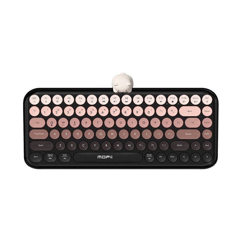 HOCO Bluetooth Wireless Dual-Mode Keyboard 84 Keys Compatible with Windows/Mac/Android, Includes USB Receiver & Type-C Adapter(Black)