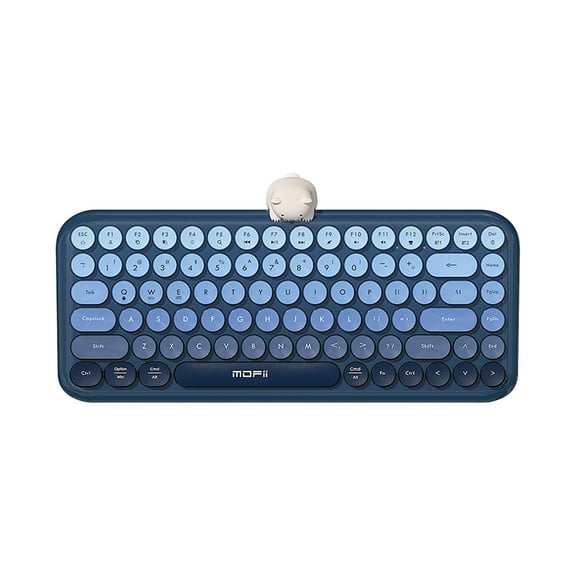 HOCO Bluetooth Wireless Dual-Mode Keyboard 84 Keys Compatible with Windows/Mac/Android, Includes USB Receiver & Type-C Adapter(Blue)
