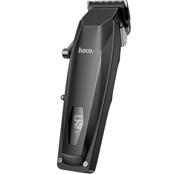 HOCO Cordless Hair Clipper Professional Cordless High-power motor with LED digital display for Men (Black)