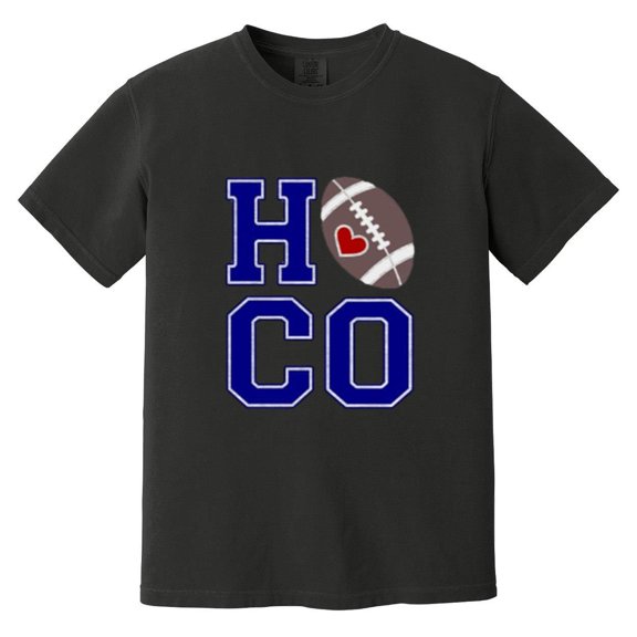 HOCO Homecoming Football Varsity Letter High School Game Comfort Color T-Shirt, Unisex, up to size 4XL