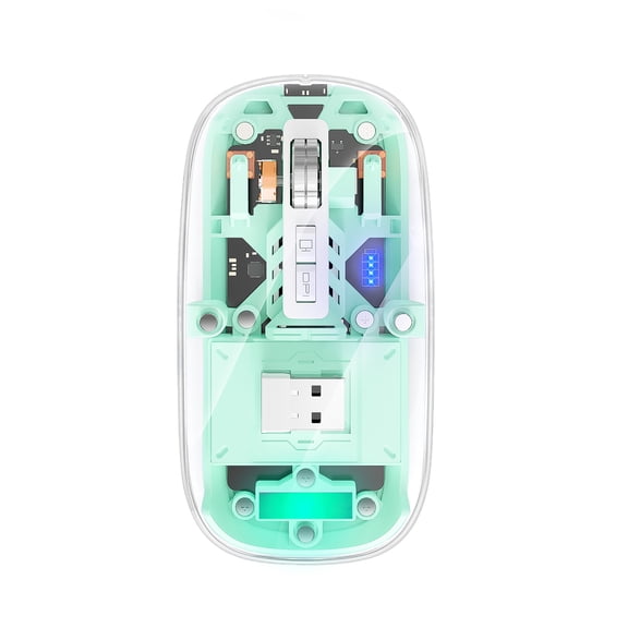 HOCO Slim Wireless Mouse,2.4 GHz with USB Receiver,2400 DPI Optical Tracking Silent Portable Mobile Optical Mice(Green)