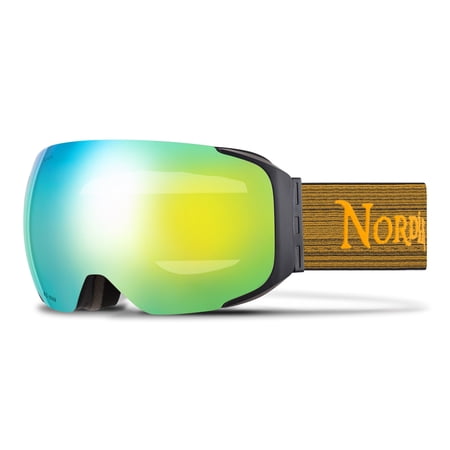 HOD Magnetic Diamant™ Anti-Fog OTG Gold Green Ski Goggles - Bonus Mirror Lenses