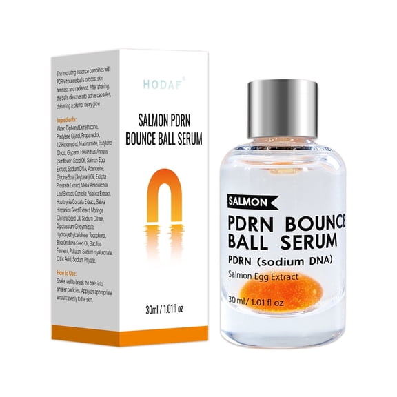 HODAF PDRN Bounce Ball Facial Serum with Sodium DNA & Salmon Egg Extract for Skin Elasticity, 1.01 oz