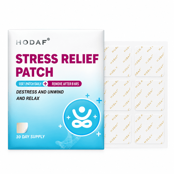 HODAF Stress Relief Patch, 30 Count, Daily Wearable Patches, 8-Hour Wear, Wellness Support