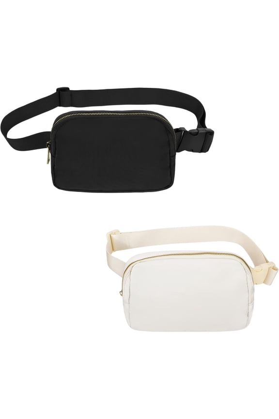2 Neutral mini waist bags with adjustable Shoulder straps and a small waist bag, Suitable for sports, Running, Traveling, And hiking