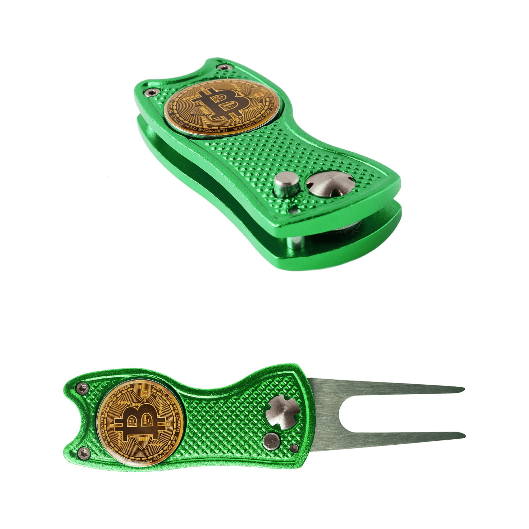 HODL 21 Bitcoin Golf Divot Repair Tool, All-Metal Golf Accessories - 3-  in-1 Golf Multitool (Divot Tool, Ball Marker, Club Holder) | Foldable with  with Pop-up Button & Magnetic Ball Marker -