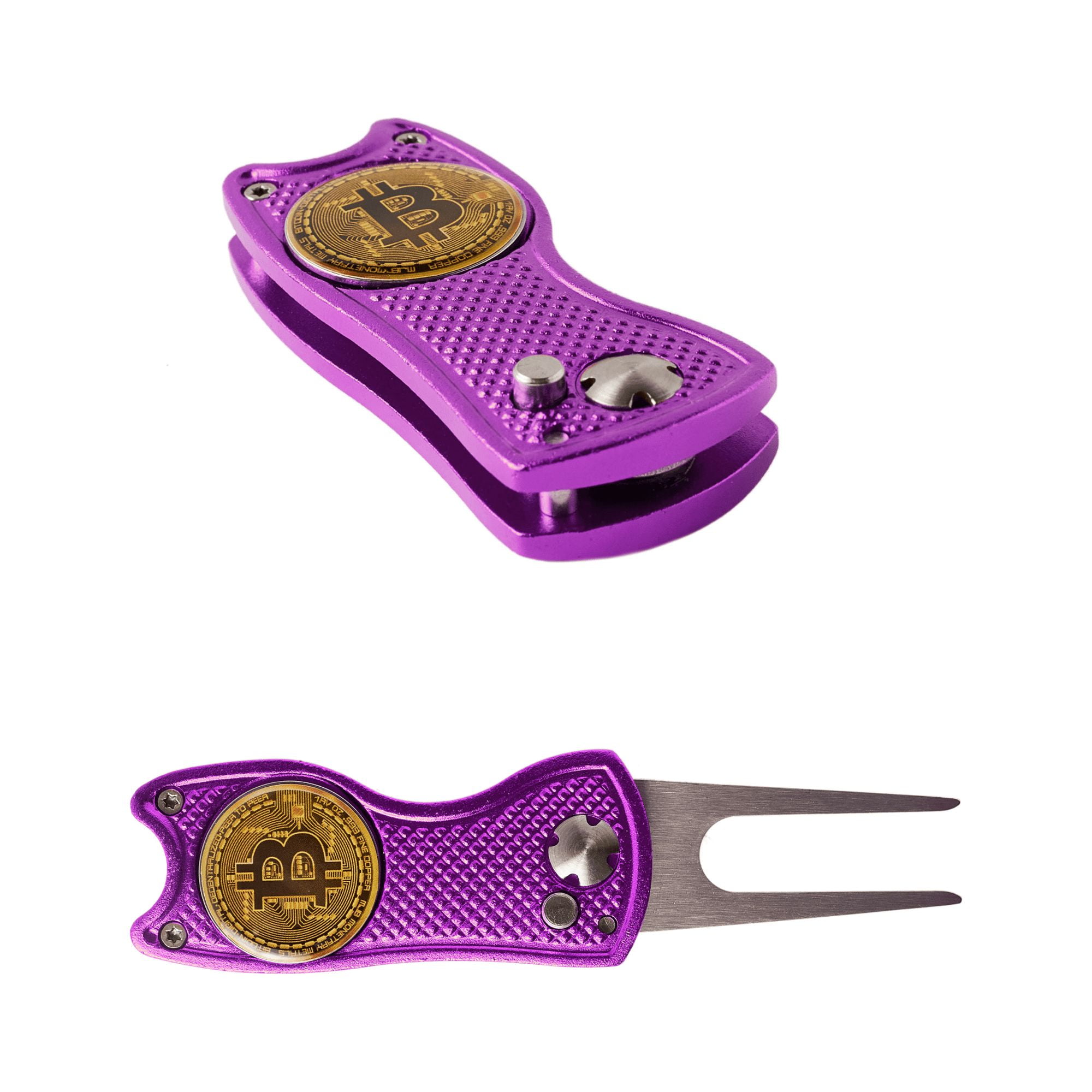 HODL 21 Bitcoin Golf Divot Repair Tool, All-Metal Golf Accessories - 3-  in-1 Golf Multitool (Divot Tool, Ball Marker, Club Holder) | Foldable with  with Pop-up Button & Magnetic Ball Marker -