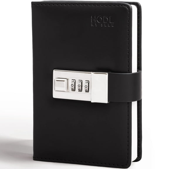 HODL MY SEED  Secure Crypto Recovery Seed Phrases Storage Notebook, Black (1 Pack) - Safest Way to Lock Cold Storage Keys