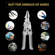 HODWIEQU 8 Inch Wire Strippers, 9 in 1 Multi-Purpose Electrical Tools for Electrician Heavy Duty Wire Cutters Wire Strippers , Electrical Wire Crimper Best Electrical tool