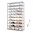 thumbnail image 1 of HODYANN 10-Tier Shoe Rack Organizer, Non-Woven Fabric Metal Shoe Shelf, up to 50 Pairs, Gray, 1 of 7