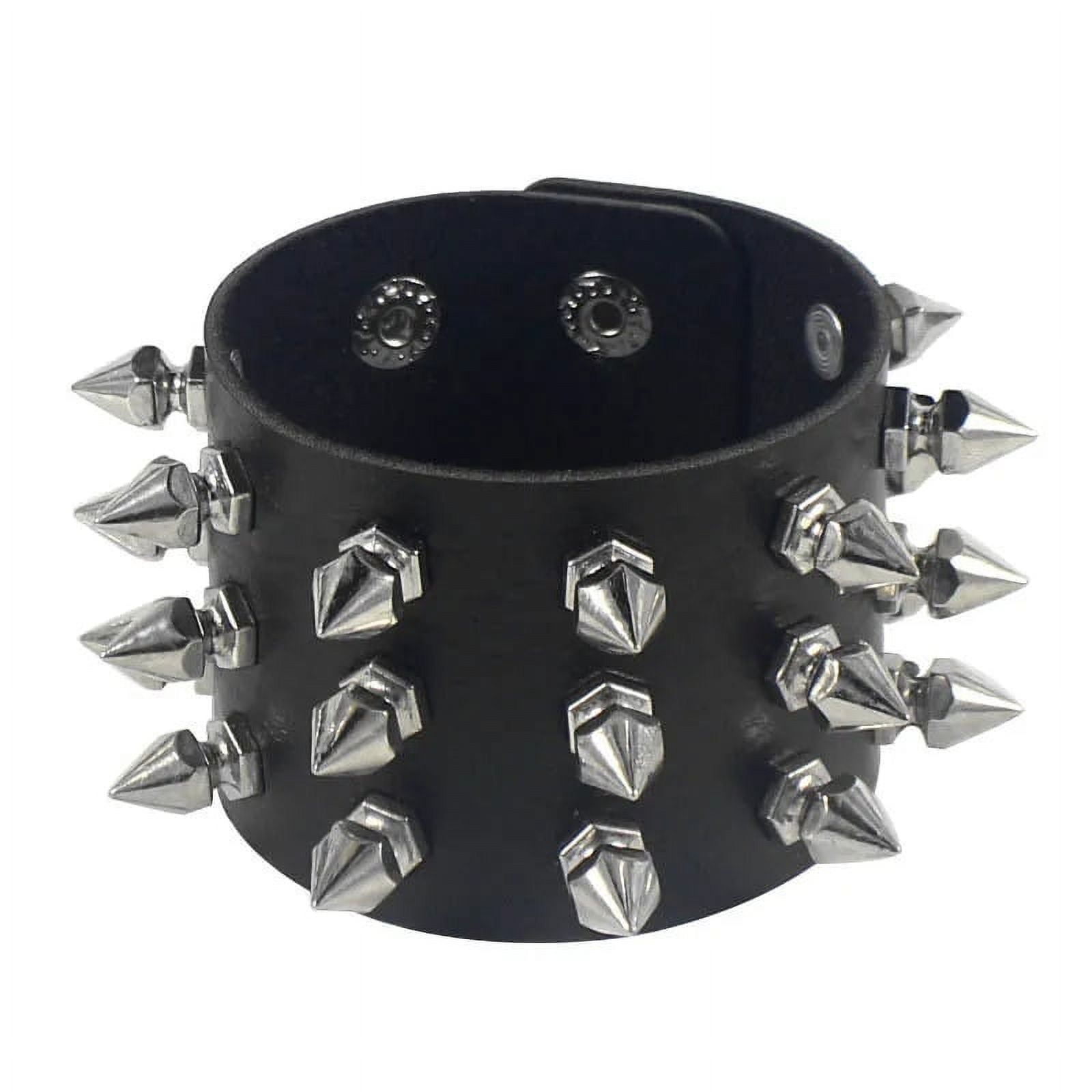 HOEMLIN 2024 Pu Leather Studded Bracelet Choker Punk Spike Rivets Cuff ...