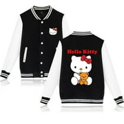 HONGLI HOEMLIN MINISO Hello Kitty Baseball Jacket Men Women Hip Hop Harajuku Jackets Streetwear Kids Boys Girls Loose College Coats
