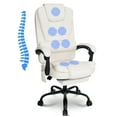 thumbnail image 1 of HOFFREE Executive Office Chair with Massage and Footrest Reclining Ergonomic Office Chair Soft Leather Computer Desk Chairs with High Back Armrest for Home Office,Beige, 1 of 8