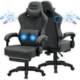 thumbnail image 1 of HOFFREE Gaming Chair Computer Chair with Speakers Massage Fabric Reclining Game Chair with Footrest Ergonomic High Back Gamer Chair Heavy Duty Gaming Chairs for Adults Dark Grey, 1 of 9