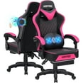 thumbnail image 1 of HOFFREE Gaming Chair Computer Chair with Speakers Massage Game Chairs with Footrest Bluetooth High Back Ergonomic Computer Gaming Chairs for Adults Reclining Video Gamer Chair Pink and Black, 1 of 9