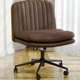 thumbnail image 1 of HOFFREE Mid Back 360 Degree Rotation and Height Adjustment Office Desk Chair, Brown, 1 of 11