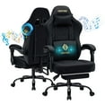 thumbnail image 1 of Hoffree Gaming Chair with Speakers and Massage Skin-friendly Gamer Chairs for Adults with Footrest Big and Tall Video Game Chair with Headrest and Lumbar Support for Office and Home Black, 1 of 11