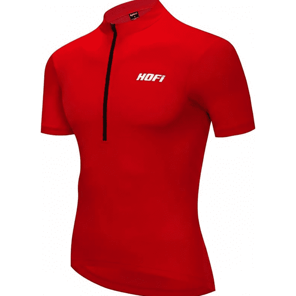 HOFI Short Sleeve Bicycle Jerseys, Red Solid