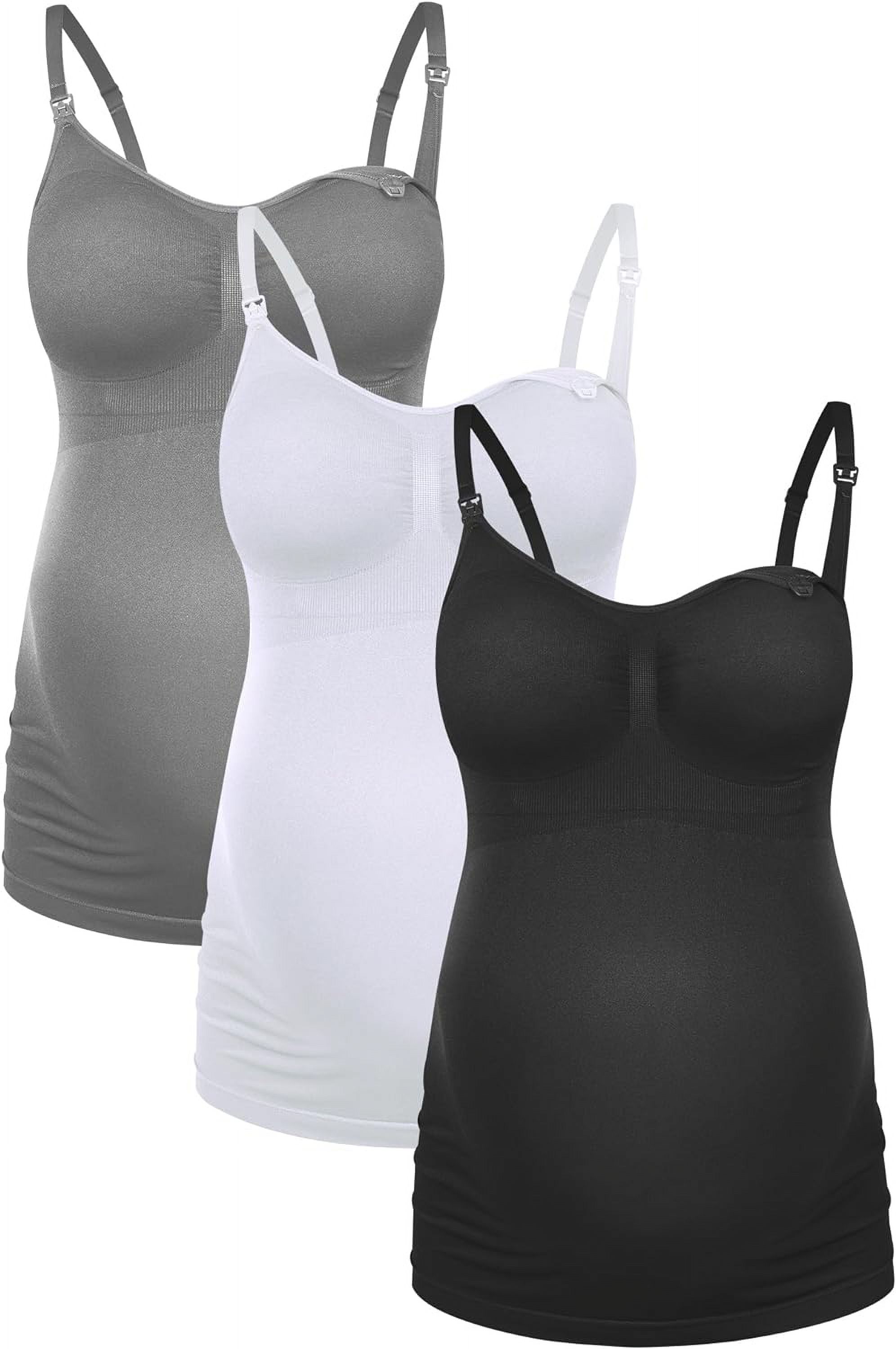 HOFISH Women's Seamless Maternity/Nursing Tank Tops with Builtin Bra