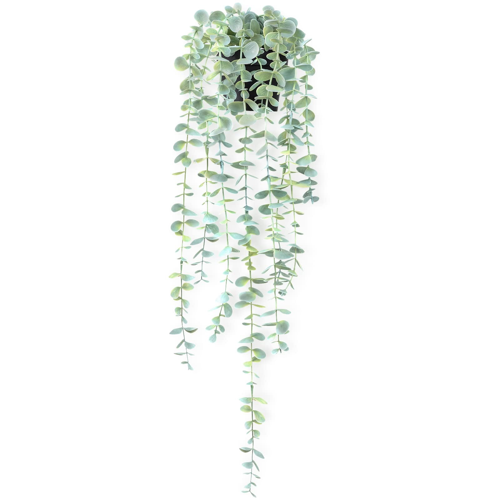 HOFMEFY Artificial Plants Hanging Eucalyptus Fake Greenery in Plastic ...