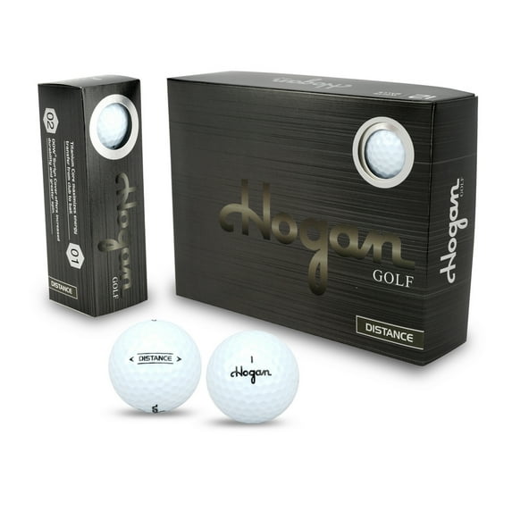 HOGAN Distance 2 Piece Golf Balls, 12 Pack, White