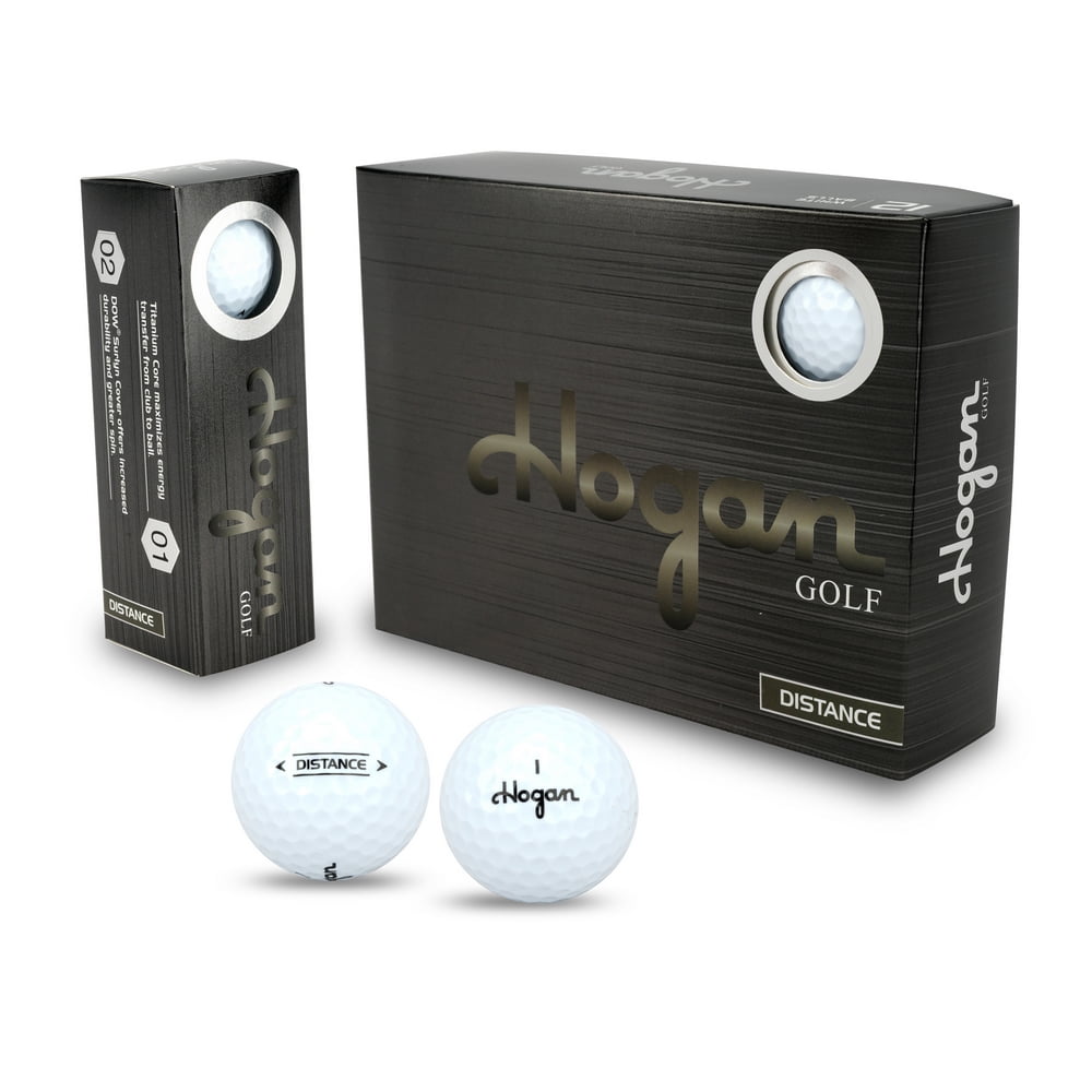 HOGAN Distance 2 Piece Golf Balls, 144 Pack, White