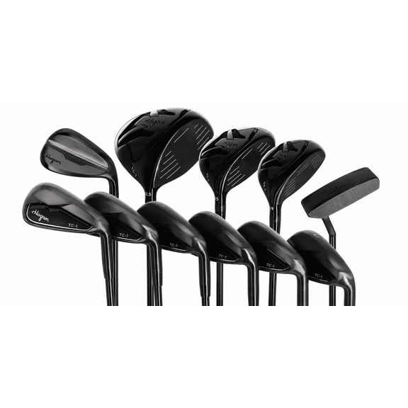 HOGAN TC-1 Men's Right Hand Complete 1 Inch Longer Golf Clubs Only Set 11 Clubs Driver Fairway Wood Hybrid Irons Sand Wedge Putter Stiff Flex Graphite and Steel
