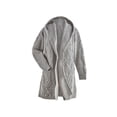 thumbnail image 1 of HOGAN Womens Irish Cardigan Sweater Merino Wool Open Front Long Sweater, Gray - M, 1 of 3