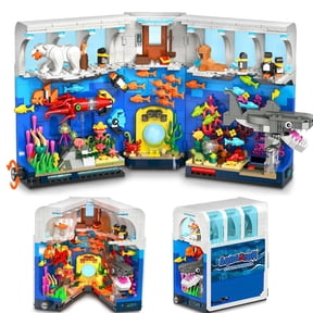 1064PCS Movable Shark Ocean Polar Animals Blocks Bookend Kit for Adults and Kids Aged 8+
