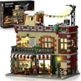 thumbnail image 1 of TERRAMUS Cafe Shop Building Kit with LED Light, 1589 Piece City Street View Building Blocks Set, Coffee House Construction Toy for Ages 12+, 1 of 10