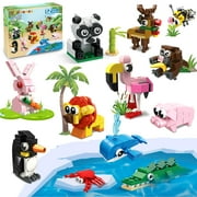HOGOKIDS Party Favors for Kids, 12 Pack Animals Building Blocks Sets for Birthday Party Favors Goodie Bags Classroom Prizes Fillers Stocking Stuffers Valentines Easter Gifts for Kids Boys Girls 6+