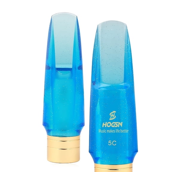 HOGSN E-flat semi-metallic mouthpiece, blue semi-metallic alto saxophone mouthpiece, pop jazz saxophone mouthpiece.