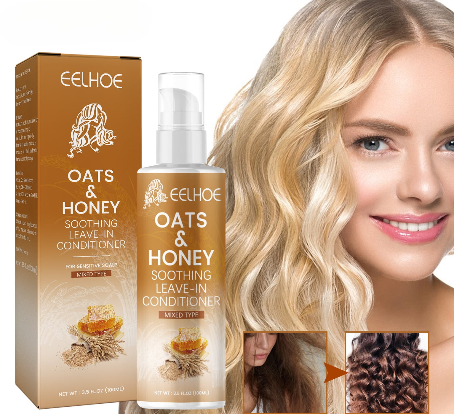 HOH Oats & Honey LeaveIn Conditioner, Moisturising Hydrating Soothing