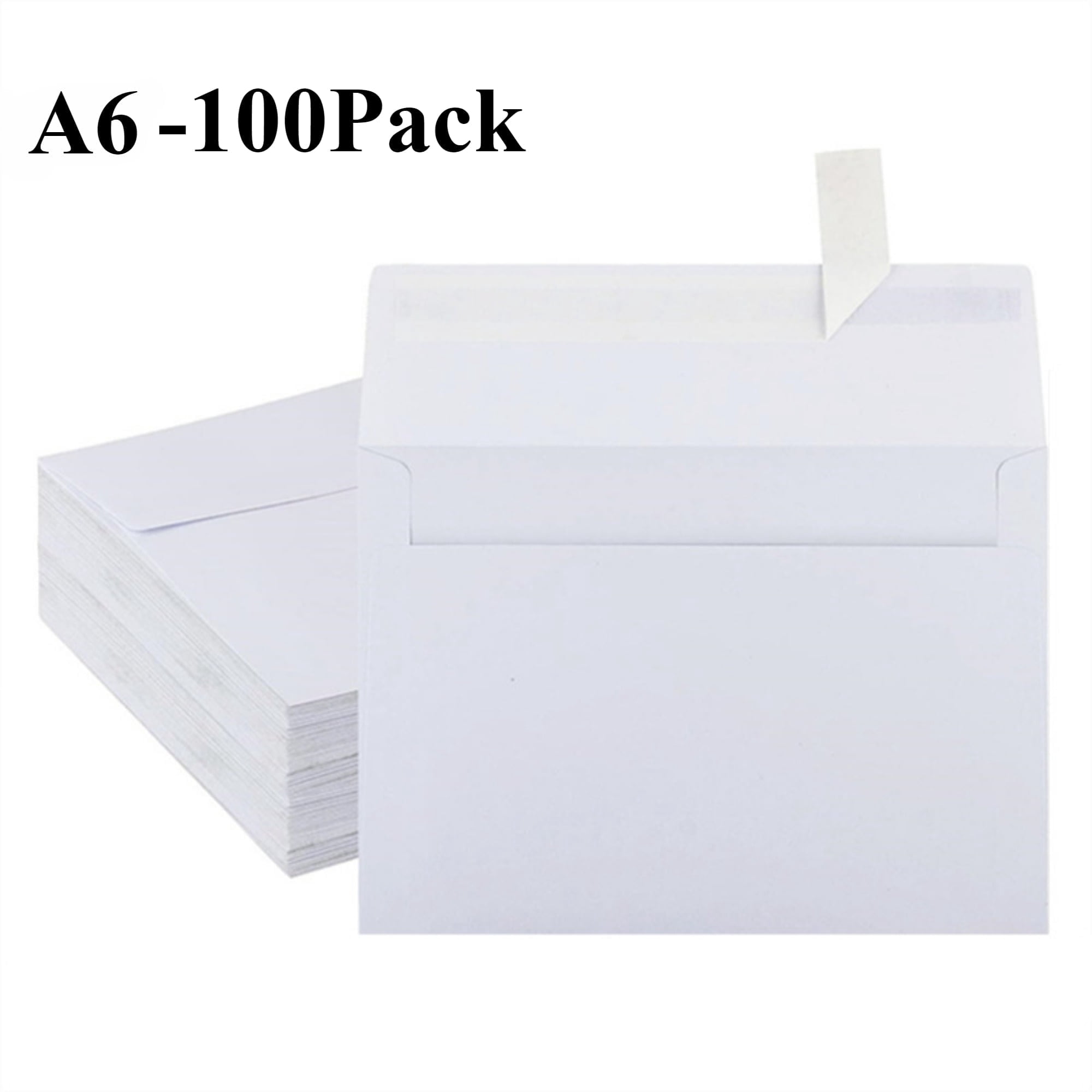HOHAHO 100 Pack White A6 Envelopes for 4x6 cards , Self-Seal,peal ...