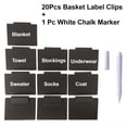 thumbnail image 1 of HOHAHO 20pcs Plastic Basket Bin Label Clips  with White Chalk Marker,Removable Washable,  Classified Storage for Kitchen Pantry Storage Fabric Box, Hanging Bin(3.5"X2.75"or9x7cm), 1 of 5