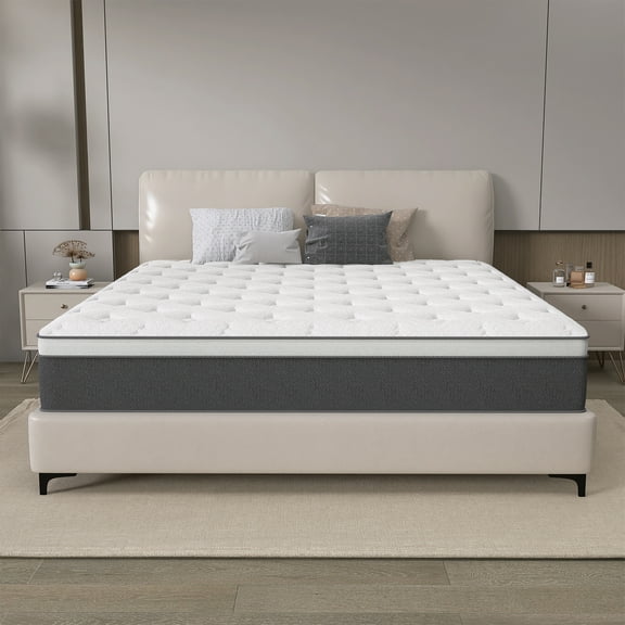 lemontalking 12" King Mattress Gel Memory Foam Spring Hybrid Mattress in a Box