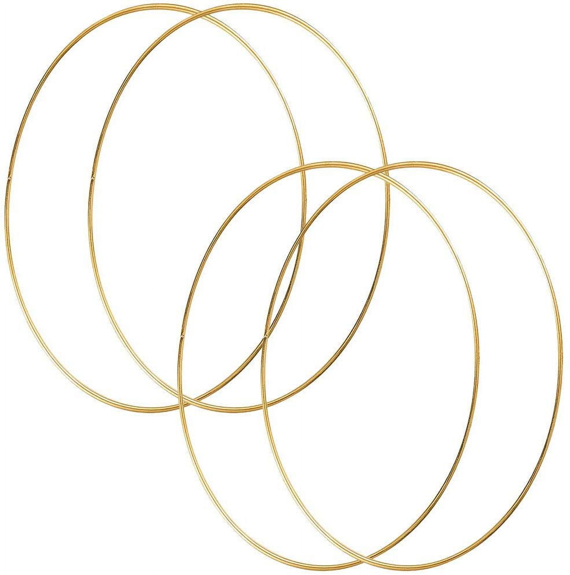 Round Flower Girl Hoops, Metal Circles Rings for Crafts Set of 2 Gold