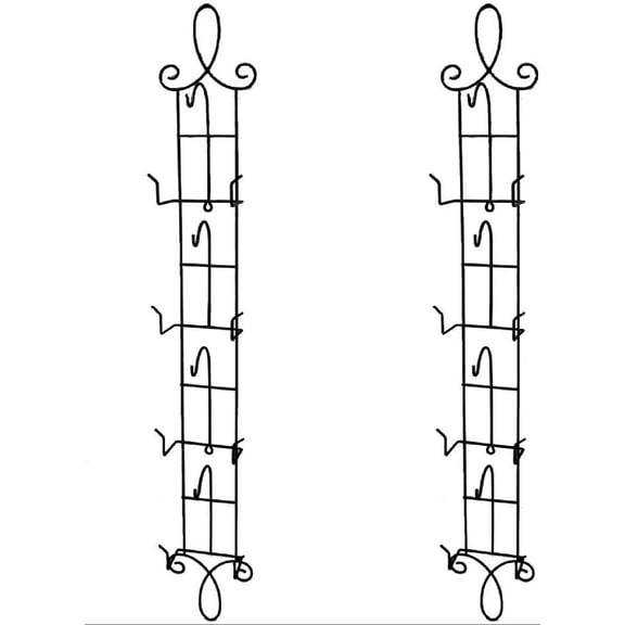 HOHIYA 2pc Tea Cup Display Rack Vertical Wall  Teacup Holder for China Coffee Mug Black