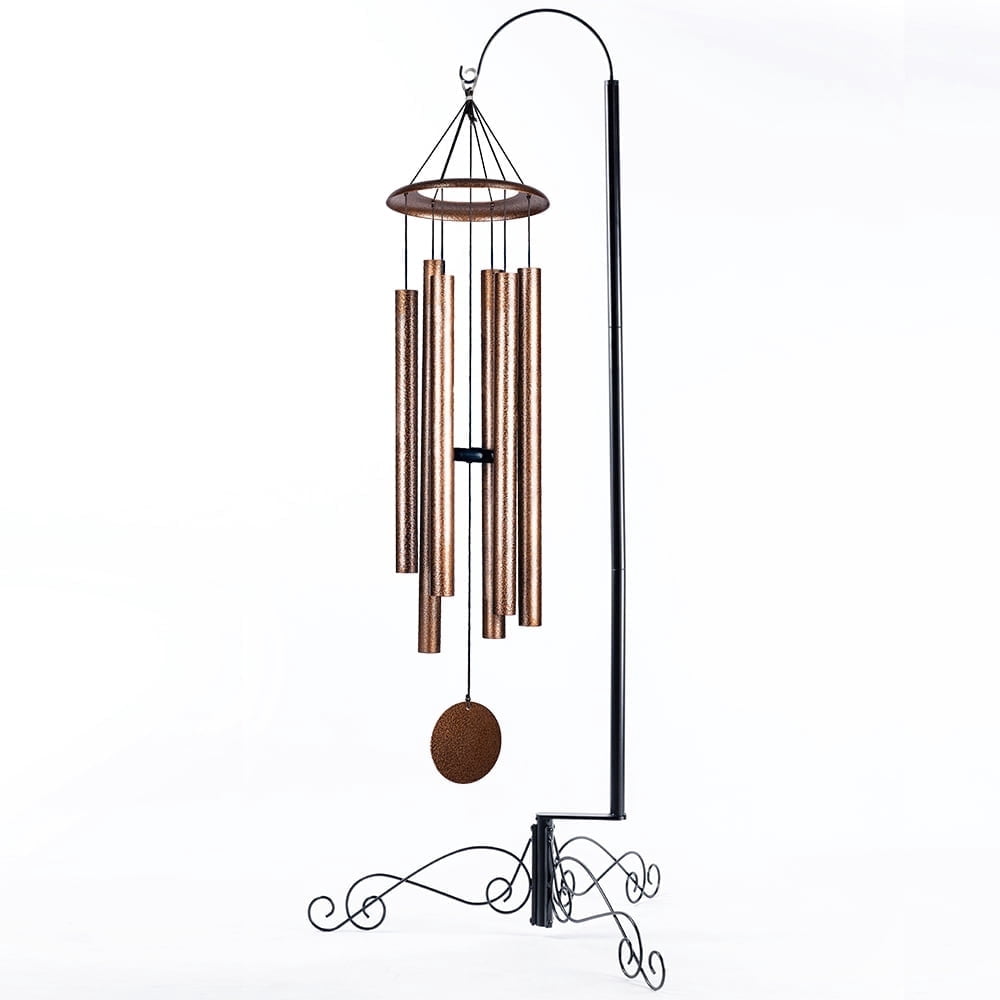HOHIYA 59 Inch Large Wind Chime Stand Shepherd Hook for Hummingbird Feeder Hanging Plant Flower Basket Black 1 Pc