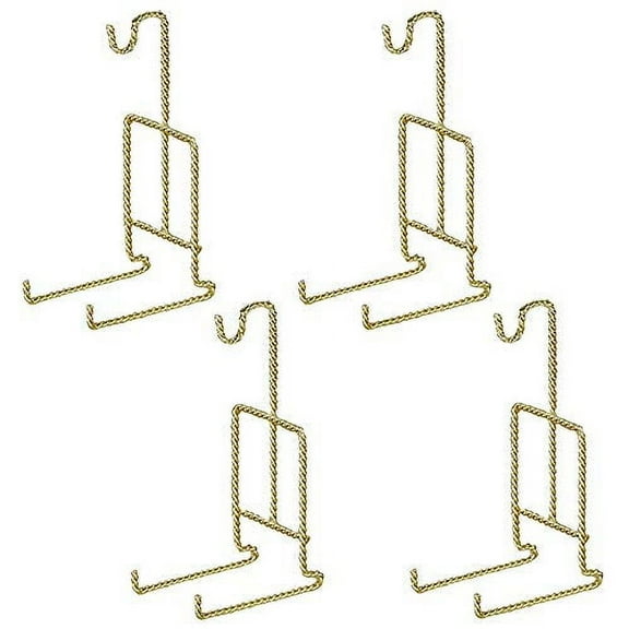 HOHIYA 6 Pcs Cup and Saucer Display Stand Twist Wire Holder Teacup Rack for China Coffee Mug Organizer Gold