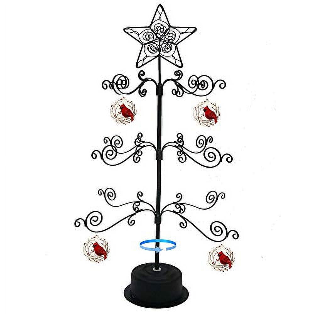 HOHIYA 24 Inch Black Metal Rotating Tabletop Ornament Display Tree ...