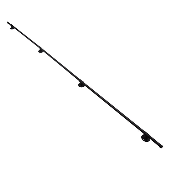 HOHOBLA 11FT Handrail Wall Support Industrial Black Iron Loft Galvanized Pipe Handrail Linear Handrail Retro Wall Mounted Handrail for Stairs Lofts Indoor Fences Hotels Indoor Outdoor